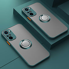Verde Custodia Silicone Trasparente Laterale con Magnetico Anello Supporto T01 per Xiaomi Mi 11i 5G Verde