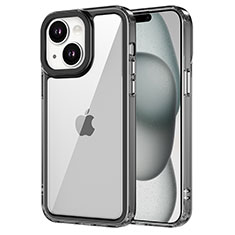 Custodia Silicone Trasparente Laterale Cover AC1 per Apple iPhone 15 Nero