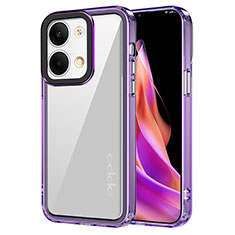 Custodia Silicone Trasparente Laterale Cover AC1 per Oppo Reno9 5G Lavanda