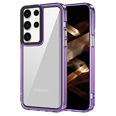 Custodia Silicone Trasparente Laterale Cover AC1 per Samsung Galaxy S22 Ultra 5G Lavanda