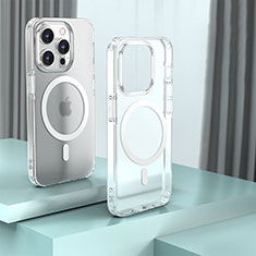 Custodia Silicone Trasparente Laterale Cover con Mag-Safe Magnetic QC1 per Apple iPhone 14 Pro Chiaro