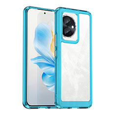 Custodia Silicone Trasparente Laterale Cover J01S per Huawei Honor 100 5G Blu