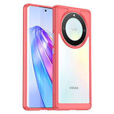 Custodia Silicone Trasparente Laterale Cover J01S per Huawei Honor X9a 5G Rosa Caldo