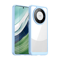 Custodia Silicone Trasparente Laterale Cover J01S per Huawei Mate 60 Azzurro