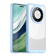 Custodia Silicone Trasparente Laterale Cover J01S per Huawei Mate 60 Pro Azzurro