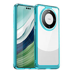 Custodia Silicone Trasparente Laterale Cover J01S per Huawei Mate 60 Pro+ Plus Blu