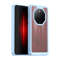 Custodia Silicone Trasparente Laterale Cover J01S per Huawei Mate 60 RS Ultimate Blu
