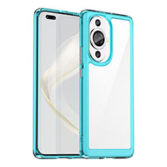 Custodia Silicone Trasparente Laterale Cover J01S per Huawei Nova 11 Pro Blu