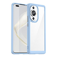 Custodia Silicone Trasparente Laterale Cover J01S per Huawei Nova 11 Pro Cielo Blu