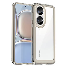 Custodia Silicone Trasparente Laterale Cover J01S per Huawei P50 Pro Grigio