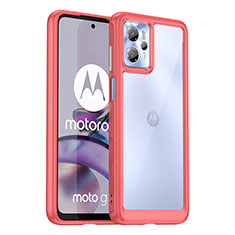 Custodia Silicone Trasparente Laterale Cover J01S per Motorola Moto G13 Rosso