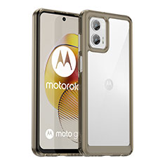 Custodia Silicone Trasparente Laterale Cover J01S per Motorola Moto G73 5G Grigio