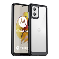 Custodia Silicone Trasparente Laterale Cover J01S per Motorola Moto G73 5G Nero