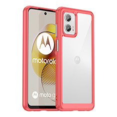 Custodia Silicone Trasparente Laterale Cover J01S per Motorola Moto G73 5G Rosso