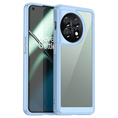 Custodia Silicone Trasparente Laterale Cover J01S per OnePlus 11 5G Cielo Blu