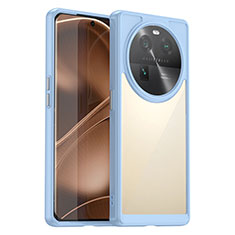 Custodia Silicone Trasparente Laterale Cover J01S per Oppo Find X6 Pro 5G Blu