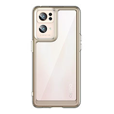 Custodia Silicone Trasparente Laterale Cover J01S per Oppo Reno7 Pro 5G Grigio