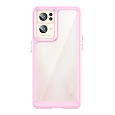 Custodia Silicone Trasparente Laterale Cover J01S per Oppo Reno7 Pro 5G Rosa