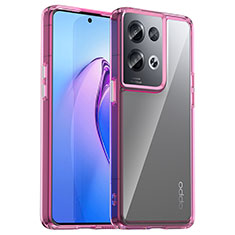 Custodia Silicone Trasparente Laterale Cover J01S per Oppo Reno8 Pro 5G Lavanda