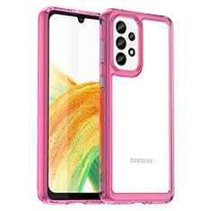 Custodia Silicone Trasparente Laterale Cover J01S per Samsung Galaxy A33 5G Rosa Caldo