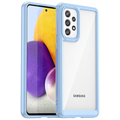 Custodia Silicone Trasparente Laterale Cover J01S per Samsung Galaxy A73 5G Blu