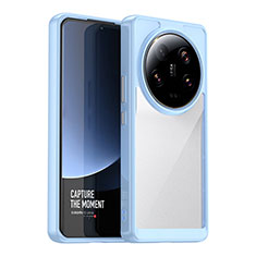 Custodia Silicone Trasparente Laterale Cover J01S per Xiaomi Mi 13 Ultra 5G Azzurro