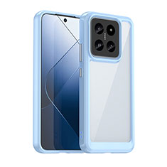 Custodia Silicone Trasparente Laterale Cover J01S per Xiaomi Mi 14 5G Blu