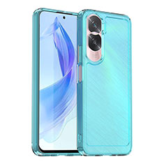 Custodia Silicone Trasparente Laterale Cover J02S per Huawei Honor 90 Lite 5G Blu