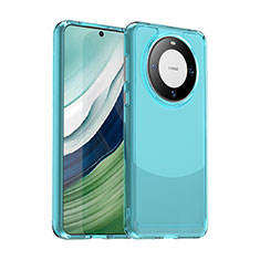 Custodia Silicone Trasparente Laterale Cover J02S per Huawei Mate 60 Blu