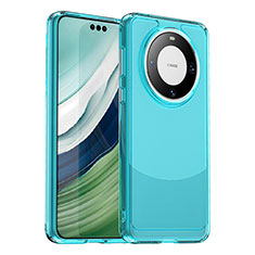 Custodia Silicone Trasparente Laterale Cover J02S per Huawei Mate 60 Pro+ Plus Blu
