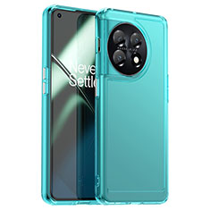 Custodia Silicone Trasparente Laterale Cover J02S per OnePlus 11 5G Blu
