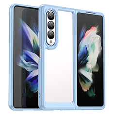 Custodia Silicone Trasparente Laterale Cover J02S per Samsung Galaxy Z Fold4 5G Blu