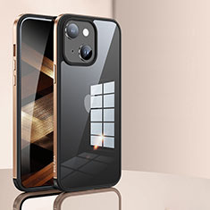 Custodia Silicone Trasparente Laterale Cover LD1 per Apple iPhone 15 Oro