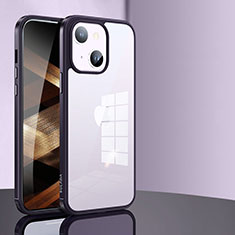 Custodia Silicone Trasparente Laterale Cover LD1 per Apple iPhone 15 Viola