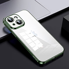 Custodia Silicone Trasparente Laterale Cover LD2 per Apple iPhone 13 Verde