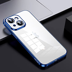 Custodia Silicone Trasparente Laterale Cover LD2 per Apple iPhone 14 Blu