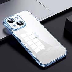 Custodia Silicone Trasparente Laterale Cover LD2 per Apple iPhone 14 Plus Cielo Blu