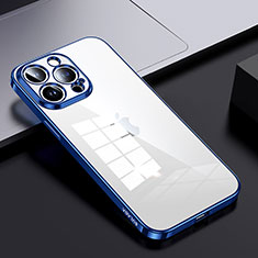 Custodia Silicone Trasparente Laterale Cover LD2 per Apple iPhone 14 Pro Max Blu