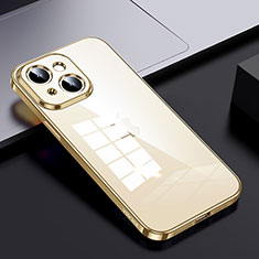 Custodia Silicone Trasparente Laterale Cover LD2 per Apple iPhone 15 Oro