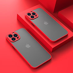 Custodia Silicone Trasparente Laterale Cover LS1 per Apple iPhone 13 Pro Max Rosso