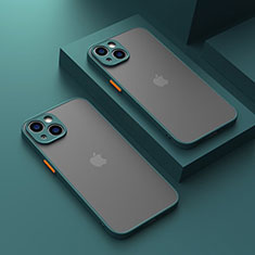 Custodia Silicone Trasparente Laterale Cover LS1 per Apple iPhone 13 Verde Notte