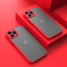 Custodia Silicone Trasparente Laterale Cover LS1 per Apple iPhone 14 Pro Rosso