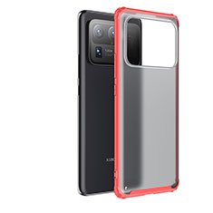 Custodia Silicone Trasparente Laterale Cover M01 per Xiaomi Mi 11 Ultra 5G Rosso