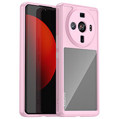 Custodia Silicone Trasparente Laterale Cover M01 per Xiaomi Mi 12 Ultra 5G Rosa