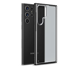 Custodia Silicone Trasparente Laterale Cover M02 per Samsung Galaxy S21 Ultra 5G Nero