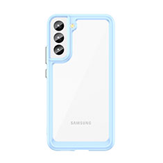 Custodia Silicone Trasparente Laterale Cover M03 per Samsung Galaxy S21 5G Blu