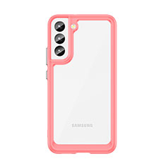 Custodia Silicone Trasparente Laterale Cover M03 per Samsung Galaxy S21 Plus 5G Rosso