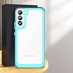Custodia Silicone Trasparente Laterale Cover M03 per Samsung Galaxy S24 5G Ciano