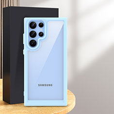 Custodia Silicone Trasparente Laterale Cover M03 per Samsung Galaxy S24 Ultra 5G Blu