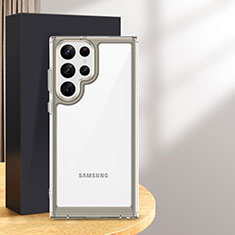 Custodia Silicone Trasparente Laterale Cover M03 per Samsung Galaxy S24 Ultra 5G Grigio